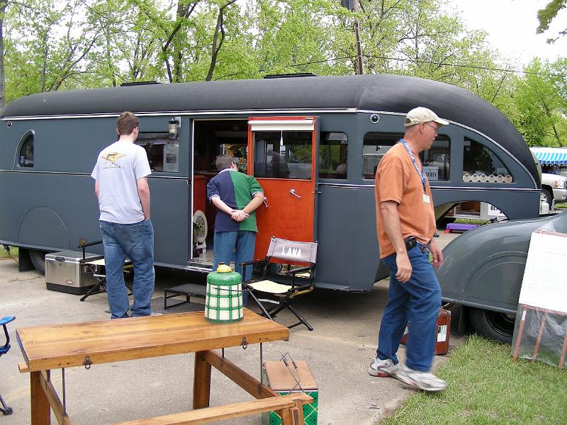 DSCN2834.JPG - The chauffer would drive and sleep in the front, while the family rode and slept in the trailer.